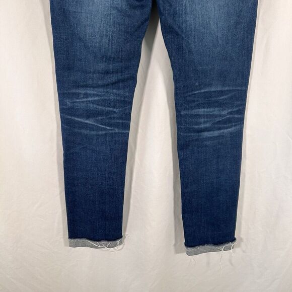 Adriano Goldschmied Jeans Women's 25 Dark Wash Distressed Low Rise Slit Roll Up - Picture 10 of 11